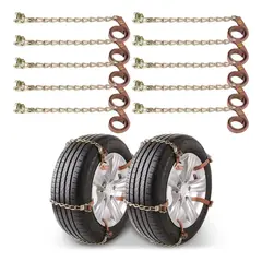 GENERICO - Kit 10 Cadena de nieve Para llantas de Auto Ajustable Acero