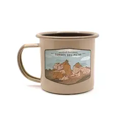 LENGA - Tazón Mug Acero Esmaltado PN Las Torres Café Claro 330ml Lenga®