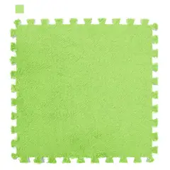 GENERICO - Set de 10 Alfombra De Goma Eva Peluda Para Niños 30x30 Verde