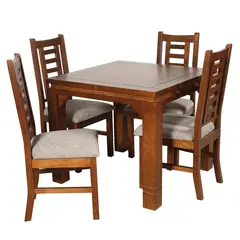 ARTHOME - JUEGO DE COMEDOR PASCAL 4 SILLAS MADERA COLOR MIEL