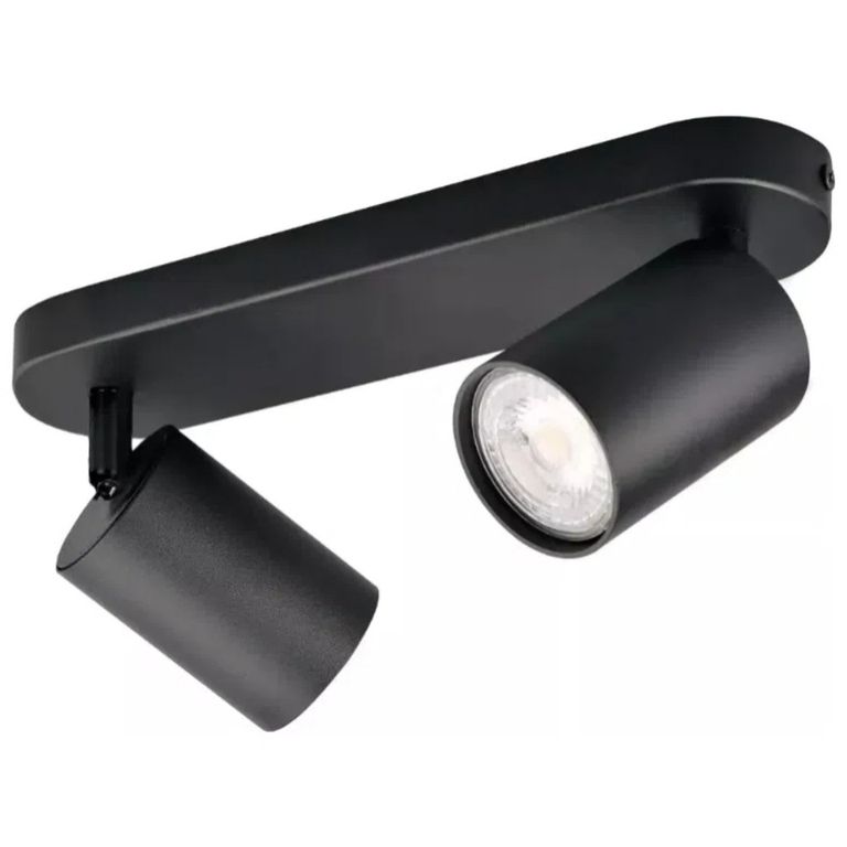 Aplique Lampara Doble Dirigible Color Negro Casquillo GU10