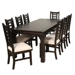ARTHOME - JUEGO DE COMEDOR PASCAL 8 SILLAS COLOR CHOCOLATE