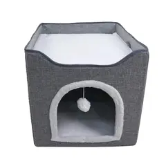 MUNDO ONLINE - Cama Mascota Soft Confort Plegable Con Techo 39cm