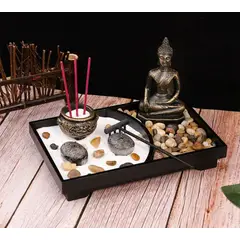 GENERICO - Mini Jardín Zen con Arena y Buda para Interior