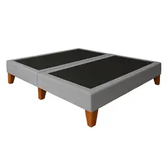 GENERICO - Base De Cama 2 Plazas Gris Claro Perla