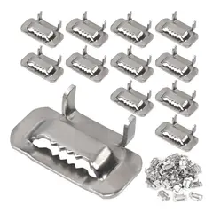 ATURE - Hebilla Para Fleje 1/2 Acero Inoxidable - 100 Unidades Plata