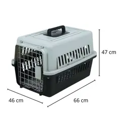GENERICO - Jaula transportadora perros medianos 66 cm Negra
