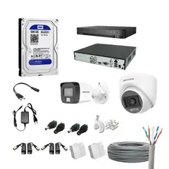 HIKVISION - Kit 2 Cámaras de Seguridad pack de Instalación –