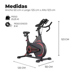 MUNDO ONLINE - Bicicleta Spinning Magnetica Profesional T2 Disco 8kg