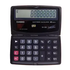 CASIO - CALCULADORA SX220 SOLLAR Y PILA 12 DIGITOS