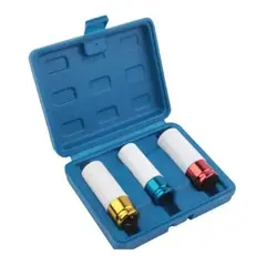 LISM - Set De Dados Para Llantas 3 Piezas 1/2 17mm 19mm 21mm