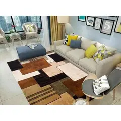 GENERICO - ALFOMBRA ELEGANTE TETRIS MARRON 160X200 PARA LIVING WYM