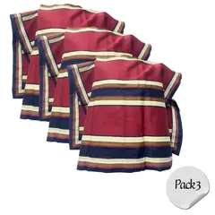 EKOL TACTICA MILITAR - Pack 3 Mantas Poncho De Huaso Cueca Adulto Traje Tipico Chile 120x80cm