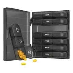 LISM - Pastillero Semanal Organizador Portátil 3 Tomas 7 Dias