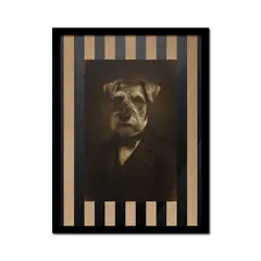 GENERICO - Schnauzer de Estudio Siglo XIX 30x40 cm con marco negro