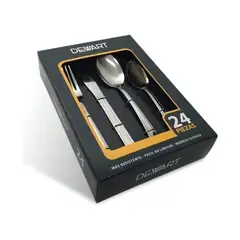 GENERICO - Juego De Cubiertos 24 Piezas Acero Inoxidable Color Plateado