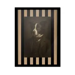 GENERICO - Border Collie Victoriano Cuadro 30x40 cm con marco negro