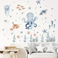 CREA TALLER - Animales marinos vinilo stickers deco muro dormitorio infantil