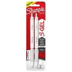 SHARPIE - 2 Bolígrafos Gel 07mm Punta Fina Tinta Negra - Blanc