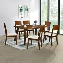 EXIT - Juego De Comedor 6 Sillas Castilla 100% Madera -