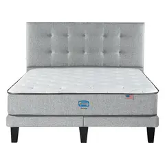 SIMMONS - Cama Europea Dreamer 2 Plazas respaldo Tignes plata
