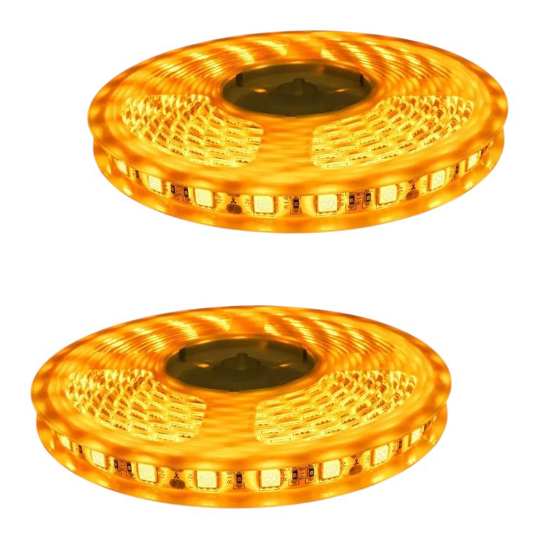 2 Cintas Led 12V 5050 144W IP65 60Led/m 5mt Amarillo