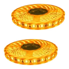 GENERICO - 2 Cintas Led 12V 5050 144W IP65 60Led/m 5mt Amarillo