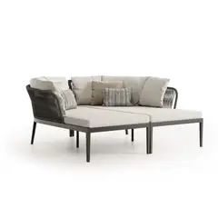 MODRA - Juego Sofá Cama Exterior para Terraza y Jardín