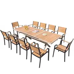 GENERICO - Juego de Comedor Exterior Extensible para Jardines y Terrazas