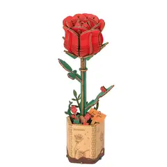 ROBOTIME - Red Rose Puzzle 3D Flores de Madera Rolife