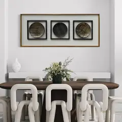 DEKAM DISEÑO - CUADRO DECORATIVO CIRCULOS DORADO ENVEJECIDO