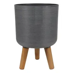 GENERICO - Macetero Patas Madera Gris Claro