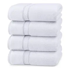 AZ AURAZEUS - Juego De 4 Toallas Faciales 32x32cm Algodon 500g Set Baño Az Blanco