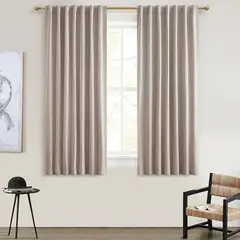 AZ AURAZEUS - Cortina 100% Blackout 2 Paños 160x108 Lino Termica Roller Az Beige