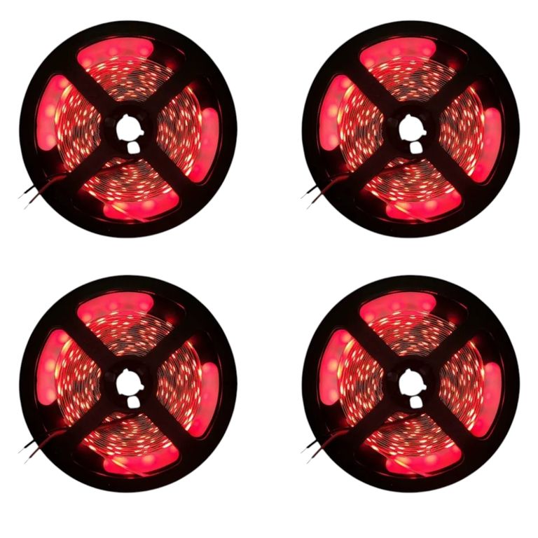 4 Cintas Led 12V 4040 7W IP20 60Led/m 5mt Rojo