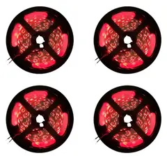 GENERICO - 4 Cintas Led 12V 4040 7W IP20 60Led/m 5mt Rojo