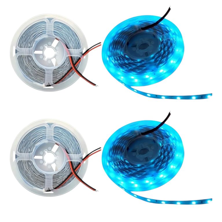 4 Cintas Led 12V 4040 7W IP20 60Led/m 5mt Celeste