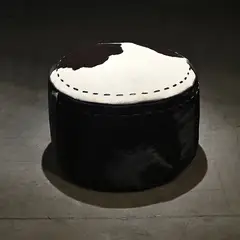 DECOMUEBLES - Puf Redondo Cuero el Recuerdo