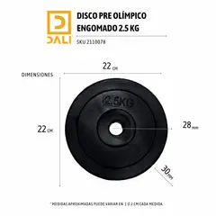 DALI - DISCO PREOLIMPICO 2.5 KG GOMA