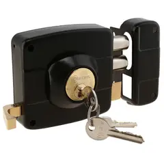 OISTER - CERRADURA SOBREPONER 111 NEGRO CON CAJA METALICA