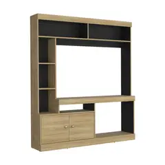 FMFURNITURE - Estante Tv 65 1806X180X303 Cm Café Claro Y Negro