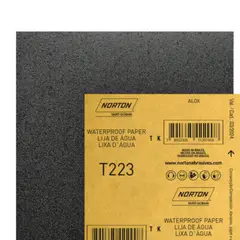 NORTON - Lija al agua T-223 P60 pliego 230x280 mm para metal y pintura