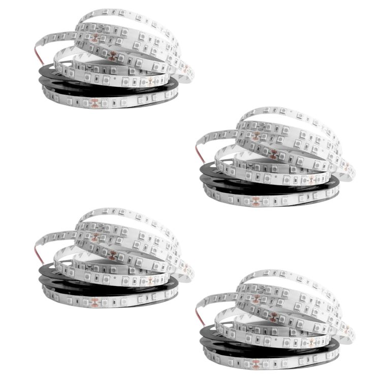 4 Cintas Led 12V 4040 7W IP20 60Led/m 5mt Luz Verde