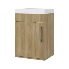 FMFURNITURE - Vanitorio Flotante Oxford 1 Puerta Café Claro