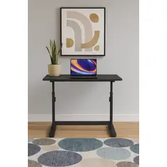 COSAS CASA - Escritorio con Altura Ajustable 80x60x63-86cm Funcional Bilbao Negro