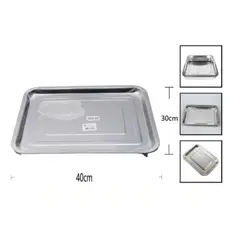 GENERICO - Bandeja De Acero Inoxidable 40x30x2 Cm