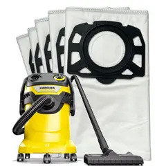 GENERICO - PACK 5 bolsas para aspiradora Kärcher WD4 WD5 WD6