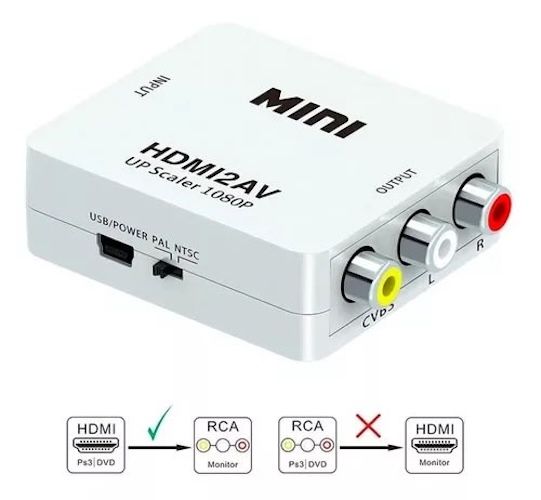 Adaptador HDMI a RCA Ideal para TV Analógicas