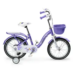 MUNDO ONLINE - Bicicleta Niña Infantil De Paseo Purple Owl Rueditas Aro 12