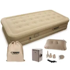 OVERFIT - Colchon Inflable Electrico 1.5 Plaza Bomba Portatil